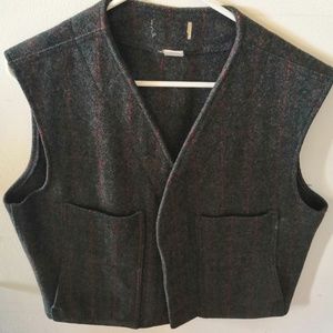 Filson Gray Wool Felt 5-Button Up 4-Pocket Vest
